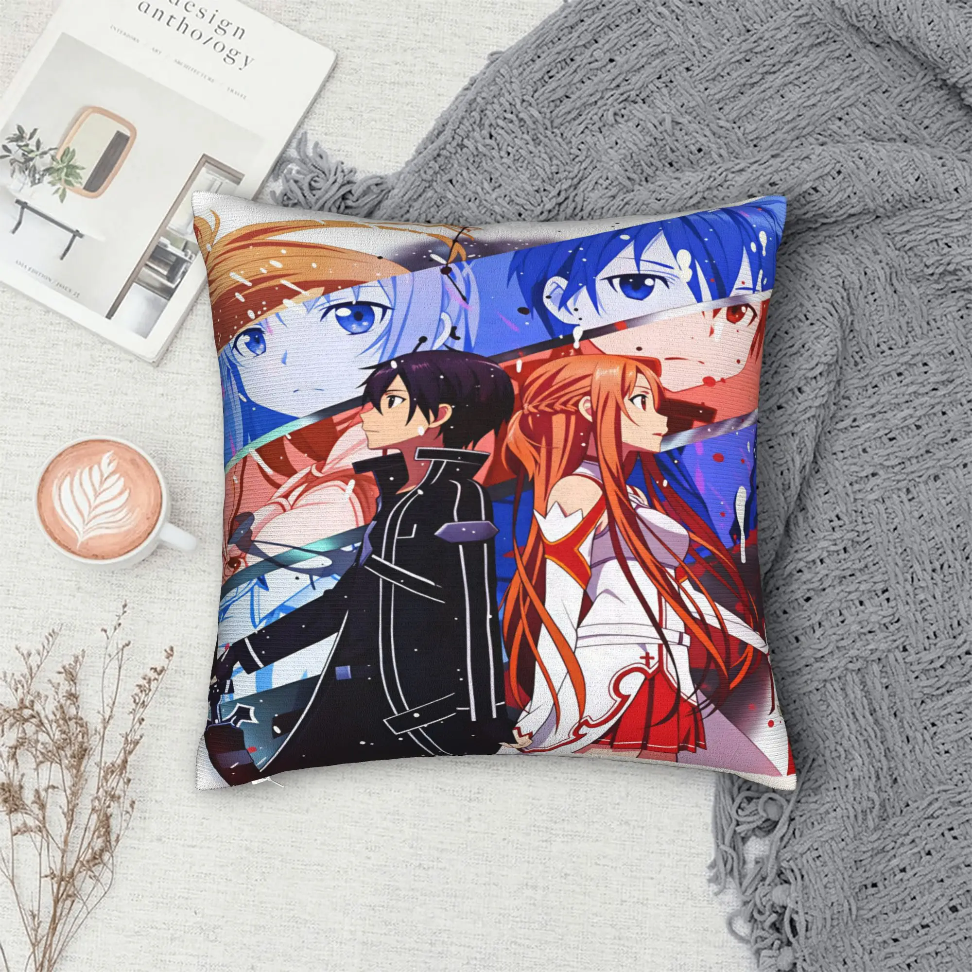 Sword Art Online Pillow Case  Fashion Pillow Cover Comfy Pillowcases For Chair Sofa Home Decor