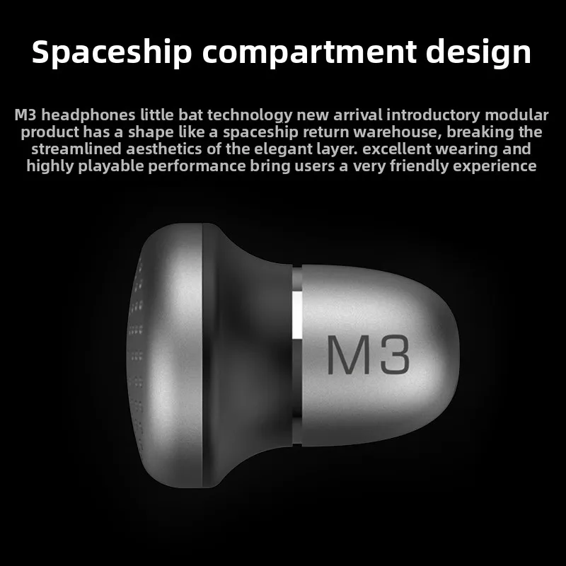 Smabat M3 14.2mm LCP Driver dinamico Auricolare a testa piatta Hifi Wired Bass Music Auricolari in metallo MMCX staccabile