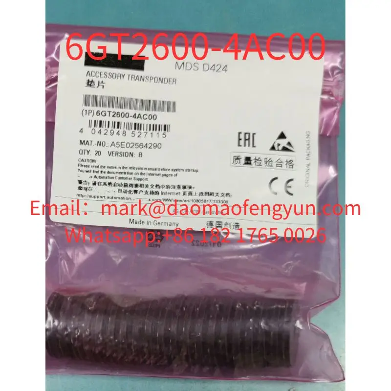 6GT2600-4AC00 Brand New Transponder MDS D424 for RF200/RF300 ISO/MOBY D button ISO 15693