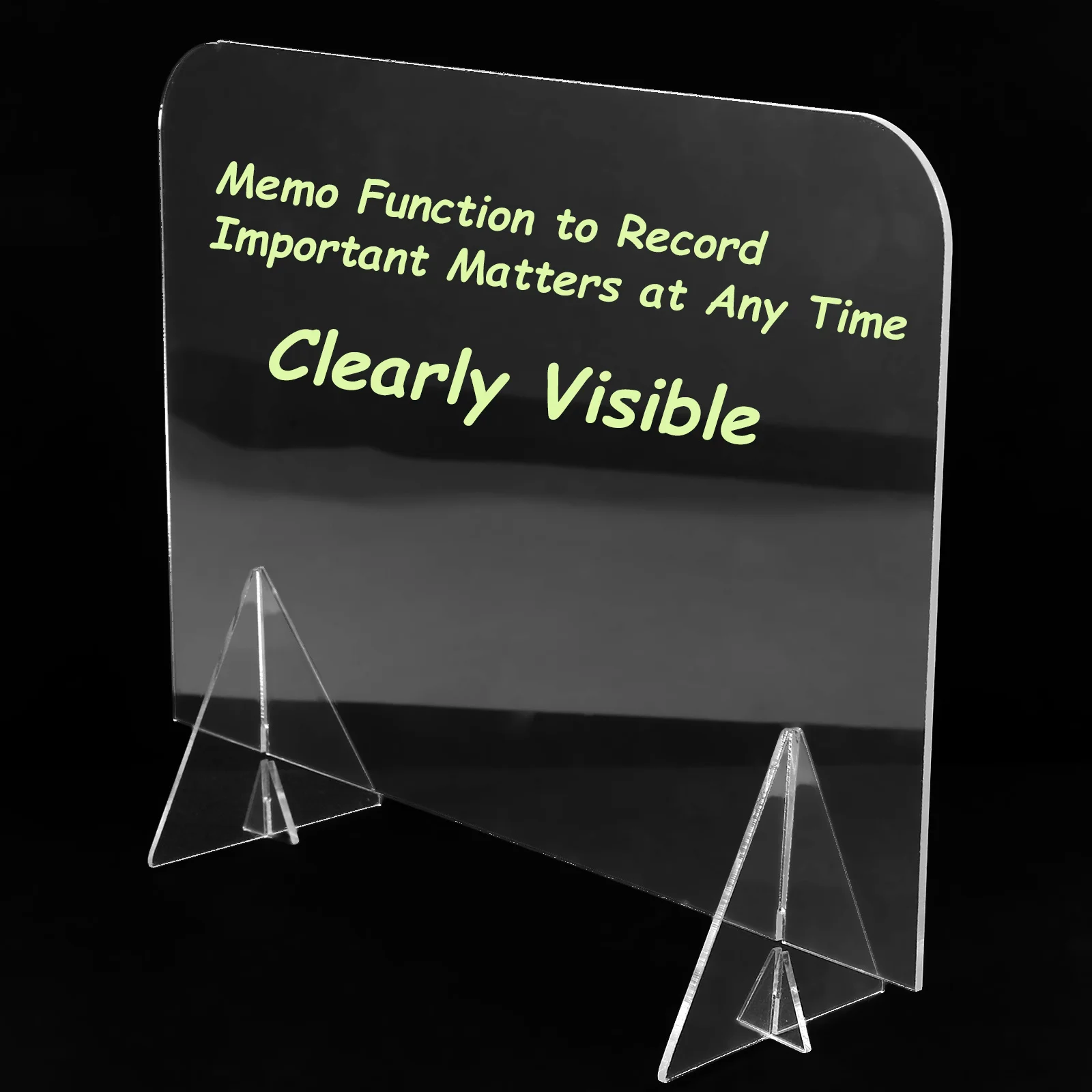 

Acrylic Memo Board Portable Transparent Writing Message Note Board for Home School Office Desktop Decoration