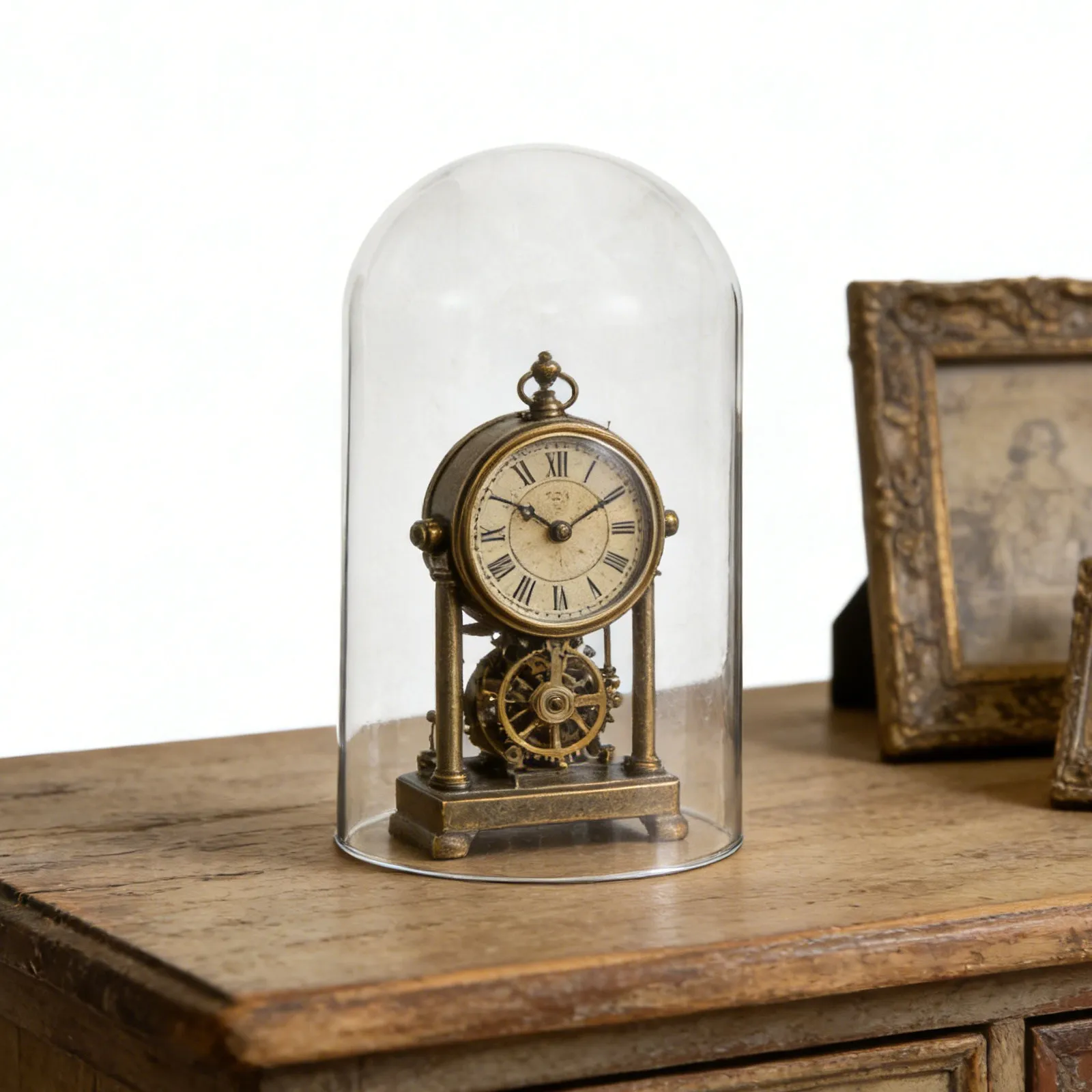 Clear Glass Dome Cloche for Vintage Clocks 8x5x5 Transparent Clock Display Cover Elegant Mantel Clock Protector