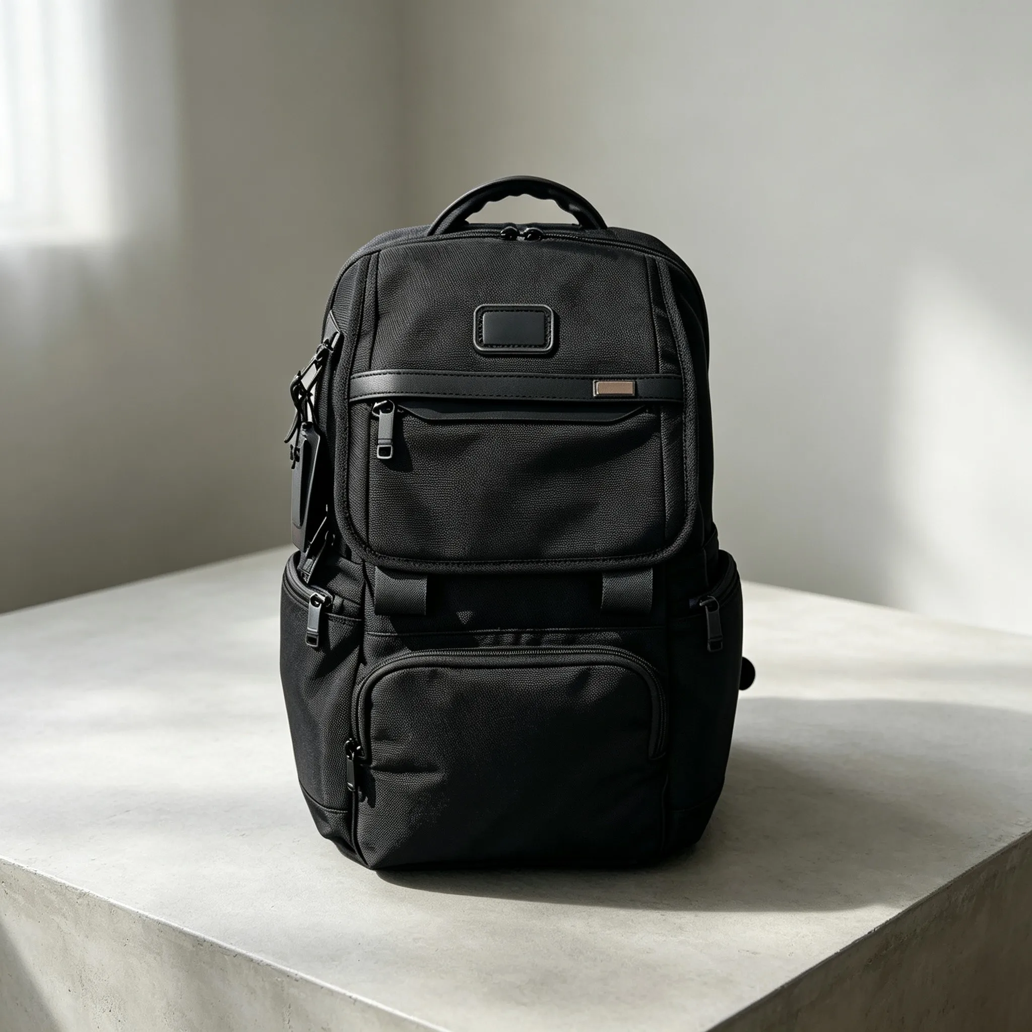Men Multi-function Casual Nylon Backpack, Lightweight Simple Daily School Bag