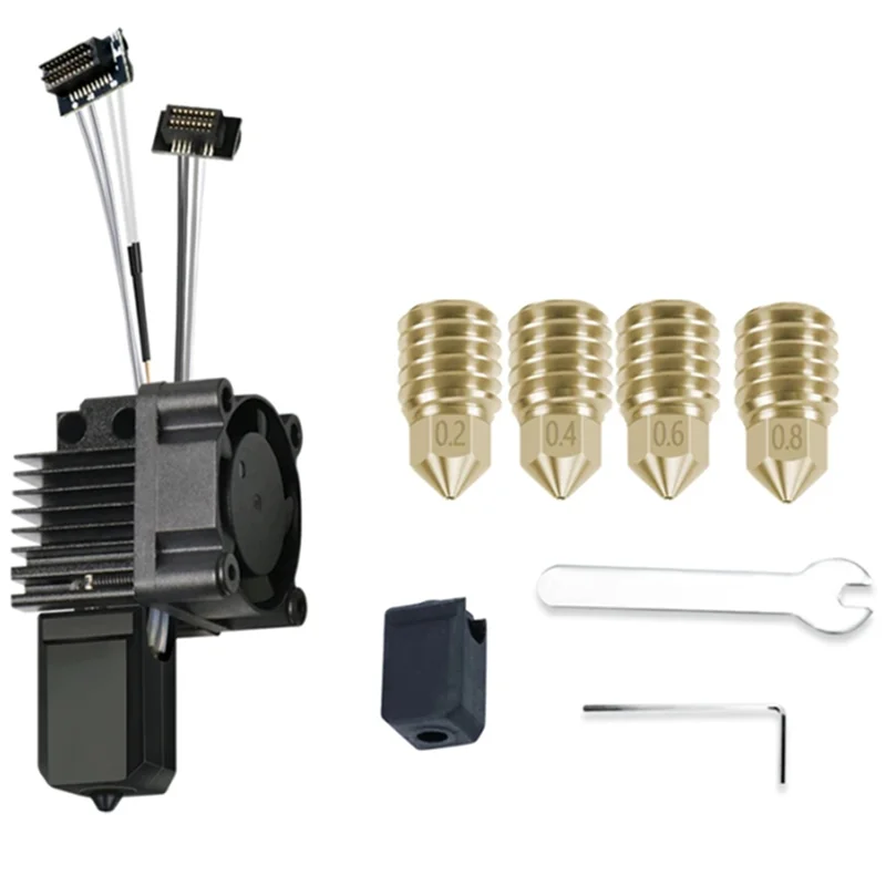 

ABT-для Bambu Lab P1P P1S Сменная сборка Hotend Обновление 2.0 со встроенным вентилятором и соплом N для Bamboo Lab P1 Carbon