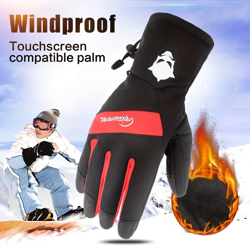 

RIGWARL Winter Plus Velvet Cycling Gloves Waterproof Warm Touch Screen Warm Windproof Thermal Gloves Cycling Gloves Ski Gloves