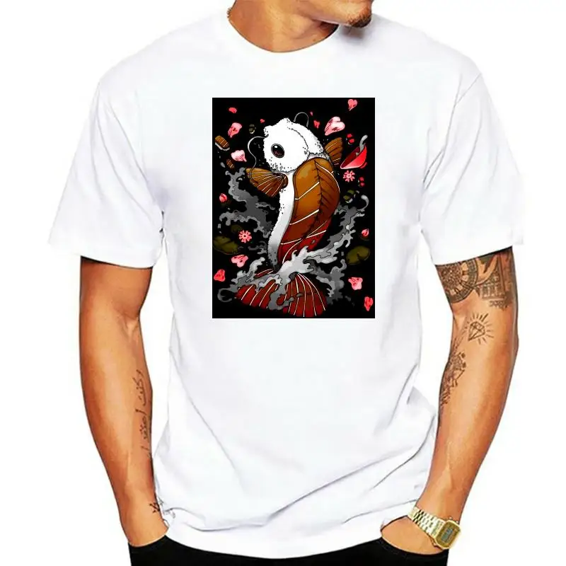 Big Size Sushi Koi Shirts for Men American Style Fashion Custom Short Sleeve Custom T Shirt Printing 80s Apparel