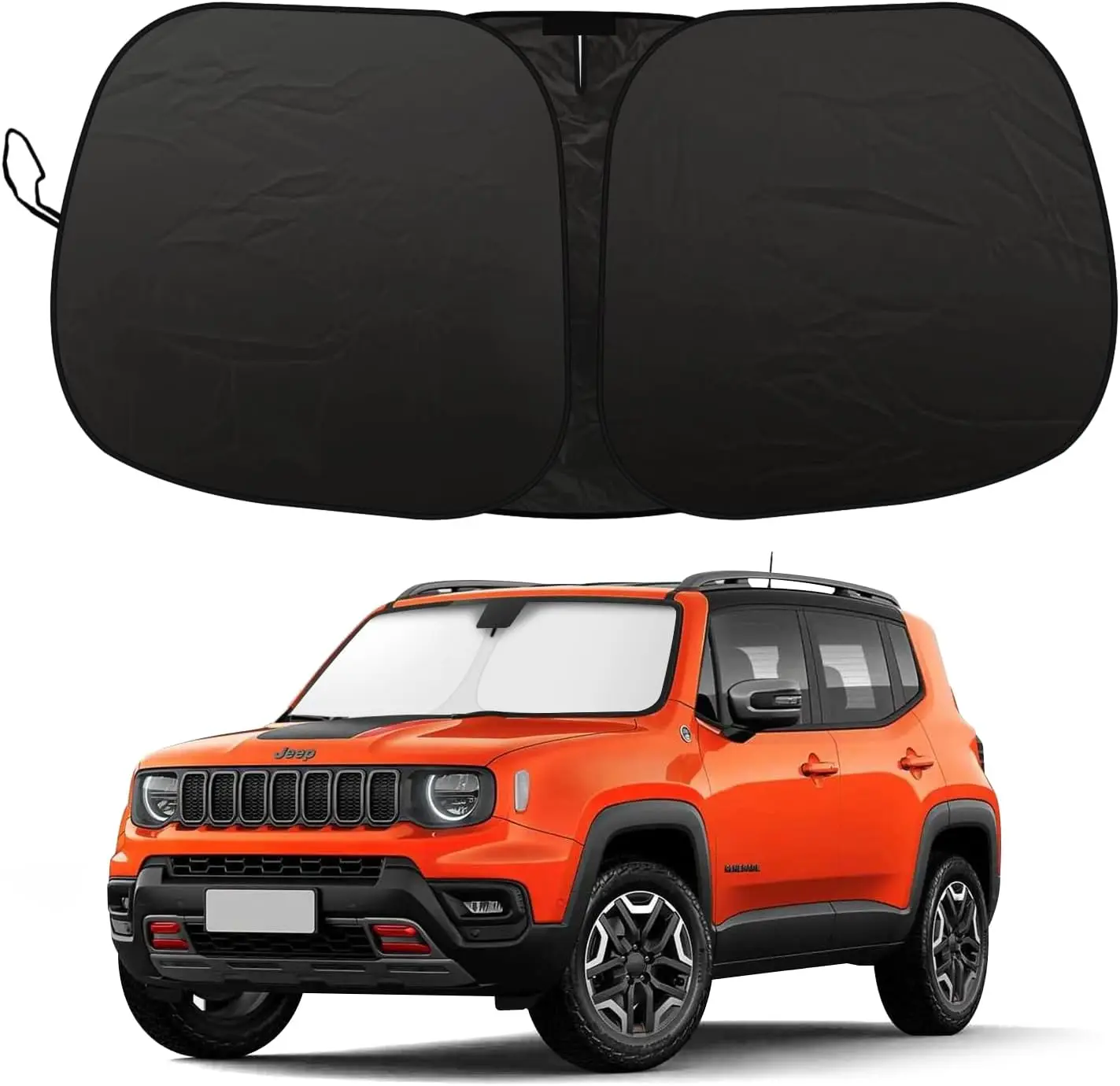 

Солнцезащитный козырек на лобовое стекло подходит для Jeep Renegade 2015-2025, отражатель УФ-лучей, складной автомобильный козырек, автомобильные солнцезащитные козырьки на лобовое стекло Je