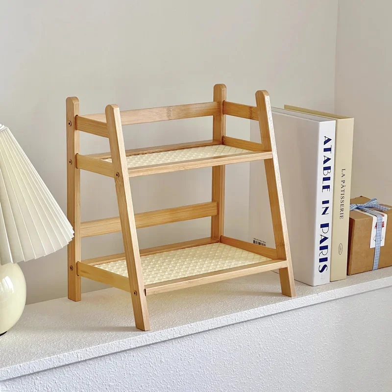 New Bamboo Wall Shelf Multifunctional Coffee Cup Rack - Suitable for Kitchen Vanity Home Spaces Countertop Storage