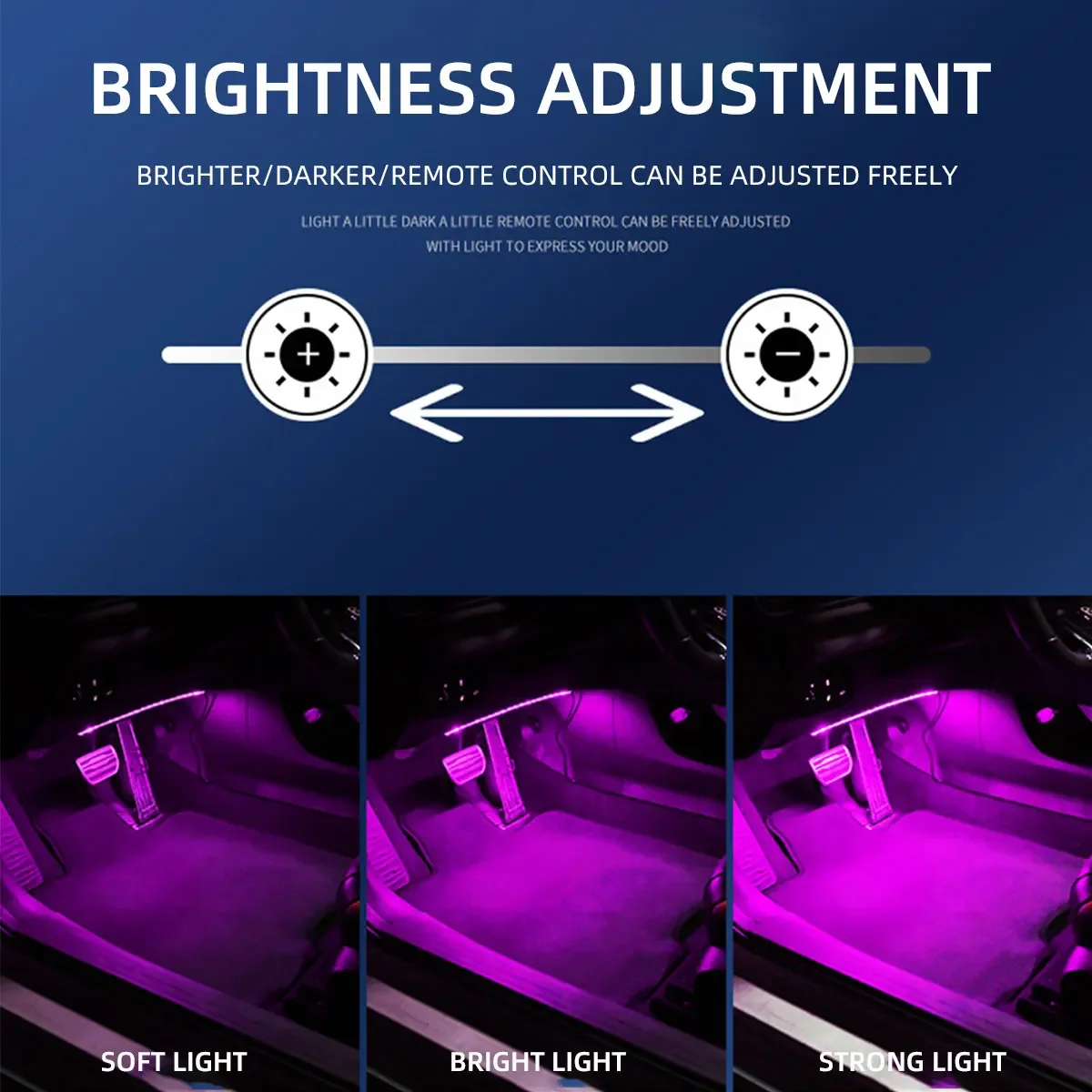 4in1 Symphony LED Interior Car Lights Strip Foot Light Dynamic Flash Light Music APP Control RGB Color 48SMD USB Car Accessories