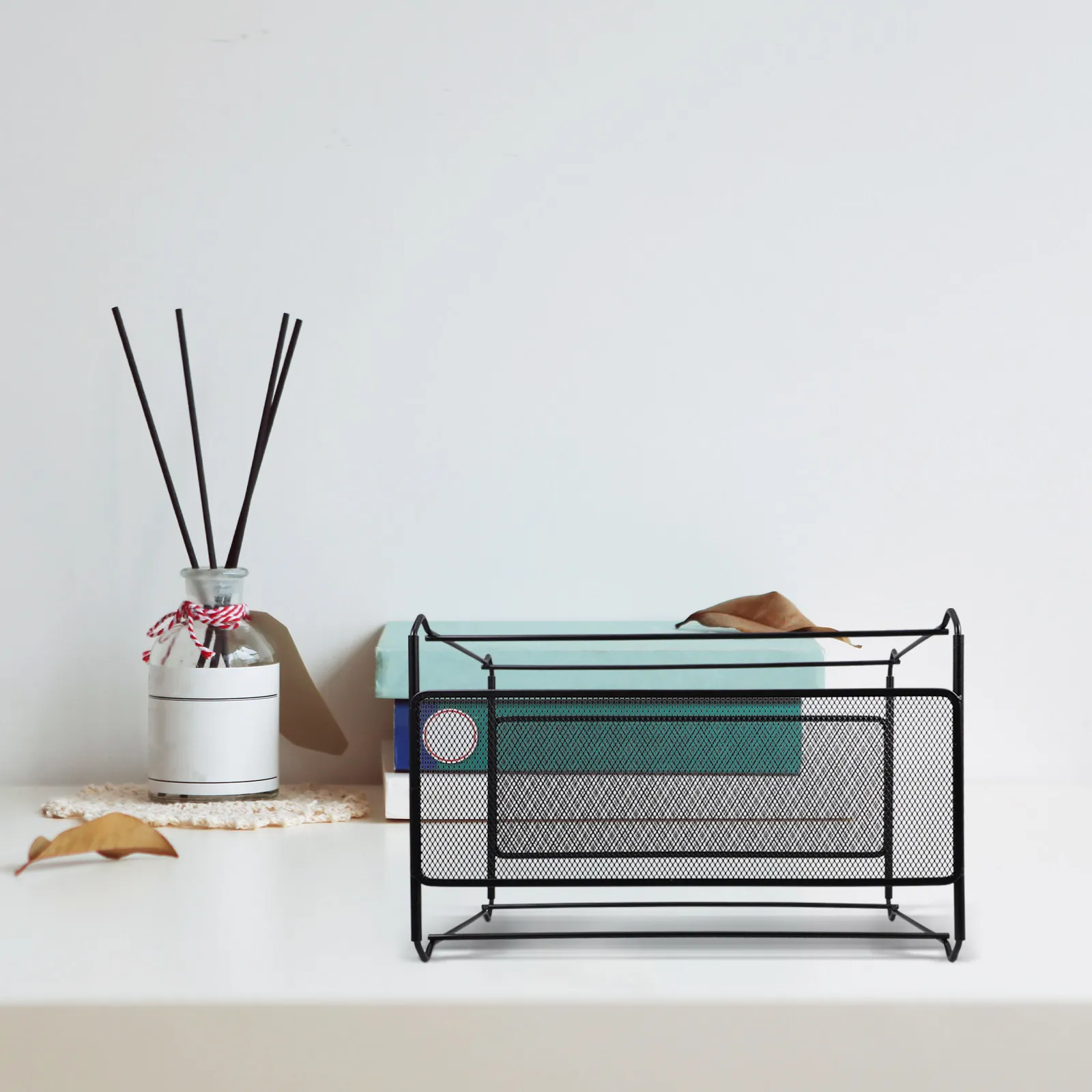 

Металлическая сетчатая подставка для файлов и книг, настольный органайзер для документов и журналов для школы и дома