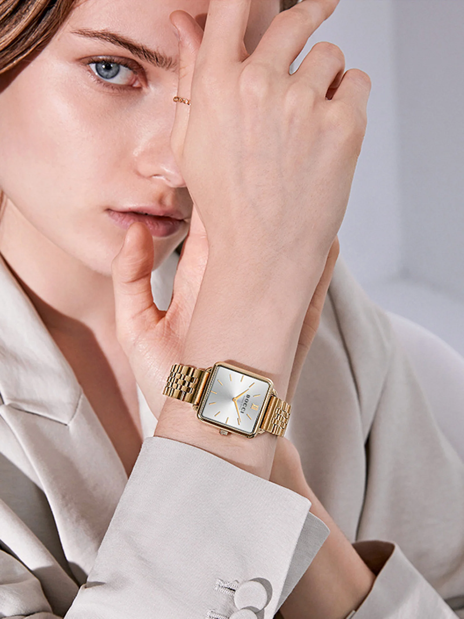 ساعة Bocci النسائية المربعة الصغيرة - ساعة يد عصرية مقاومة للماء للطلاب، ساعة نسائية ذات علامة تجارية