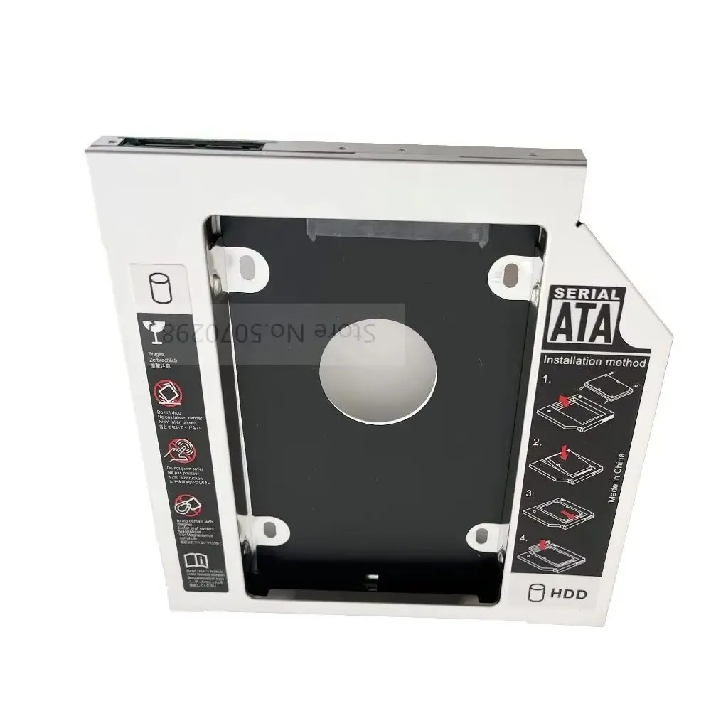 

Aluminum 2nd 2.5 HDD Hard Drive Optical bay Caddy Frame Bracket for Dell Inspiron M5010 N5010 N7110 N7010 N5110 15R SE 5520 7520