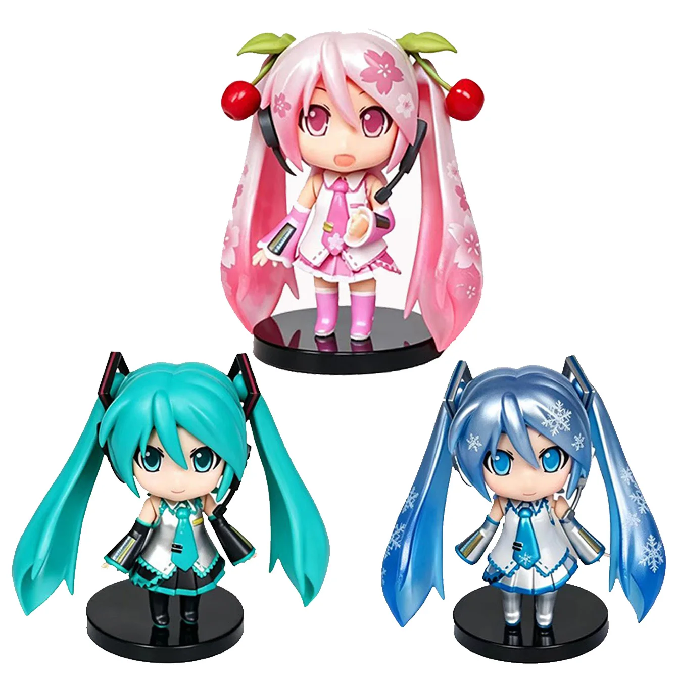 Anime Hatsune Miku Collectible Q Version Figure Multiple Color Themes Desktop Tabletop Display Figure For Hobby Lovers Present