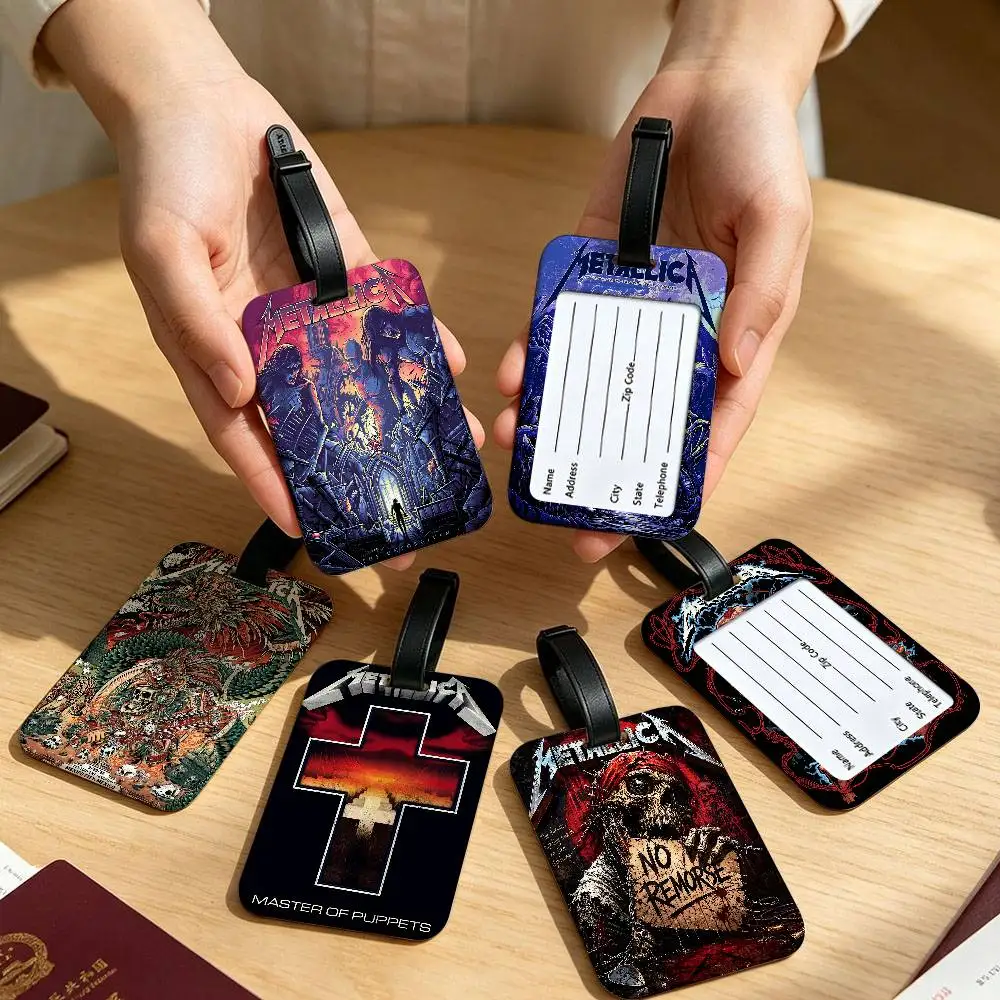 HOT Rock Band Cool M-METALLICAS PVC Anti lost Luggage Identifier Tag Removable Information Card Holder Travel Baggage Tag