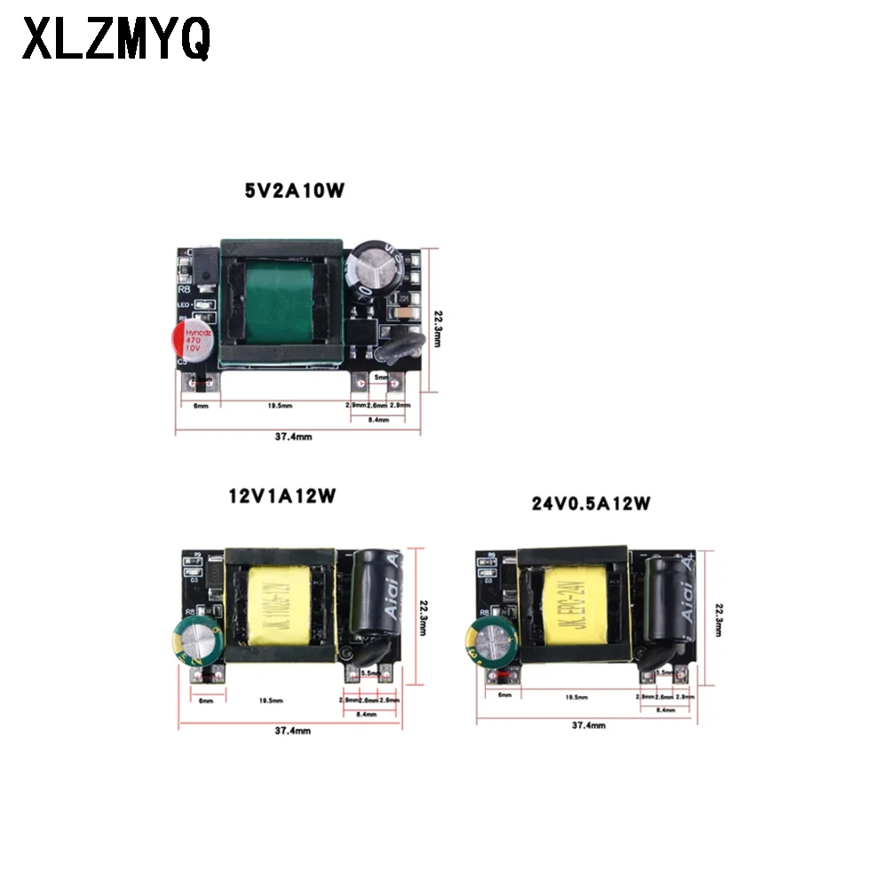 5pcs AC-DC 5V 2000mA 12V 1000mA 24V 500mA 10W Precision Buck Converter AC 220V to 5V 12V DC Step Down Transformer Power Supply