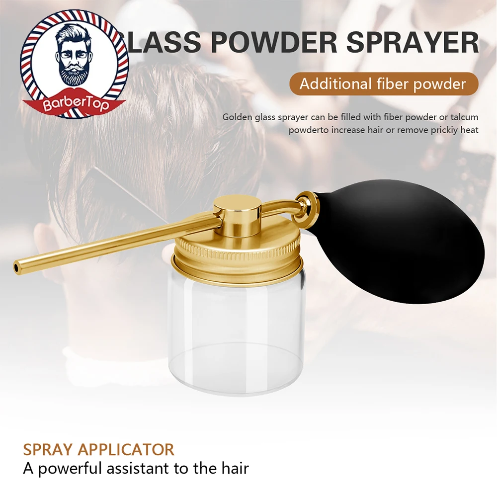 

Barber Powder Spray Bottle Hair Fibers Spray Applicator Refillable Spray Pump Dispenser Rubber Container Salon Supplies