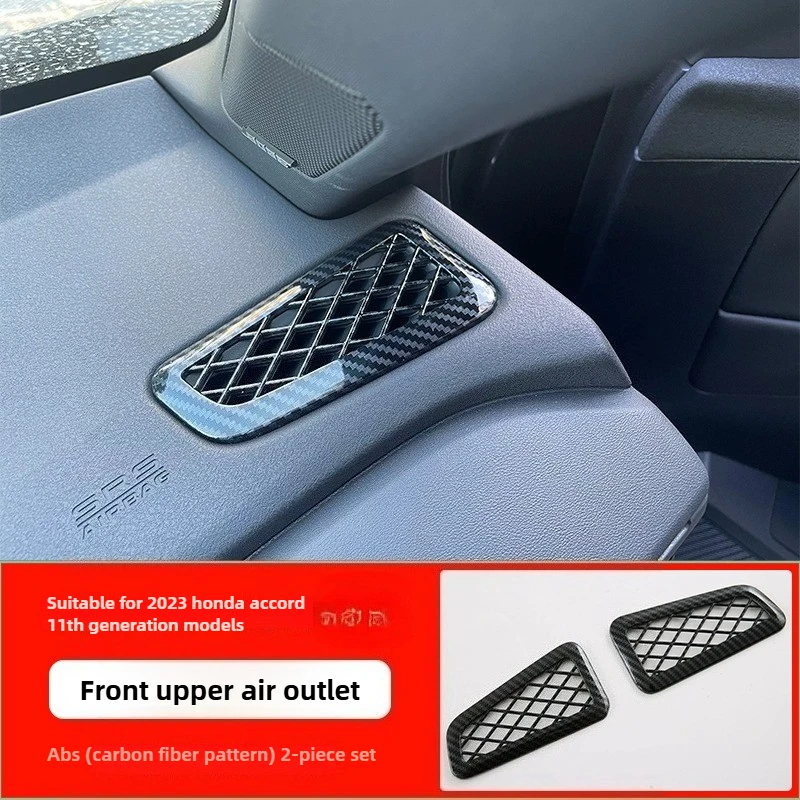 

For Honda Accord 11th Gen 2023 Carbon Fiber/Red Style Front Air Condition Outlet Vent Molding Cover Cap Trim Car Accessories