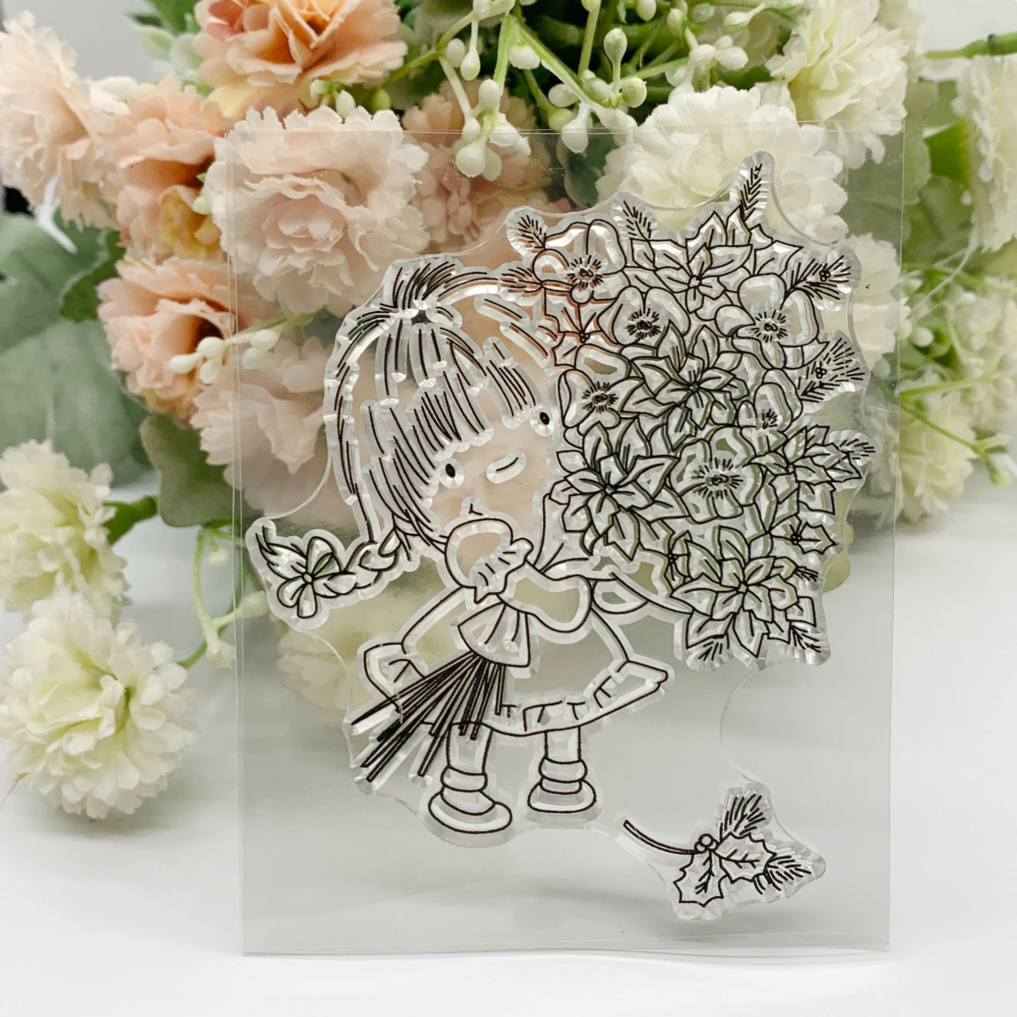 CustomClearGirl Words Rubber Silicone Clear Stamps For Scrapbooking Tampons Transparents Seal Background Stamp Card Making Diy