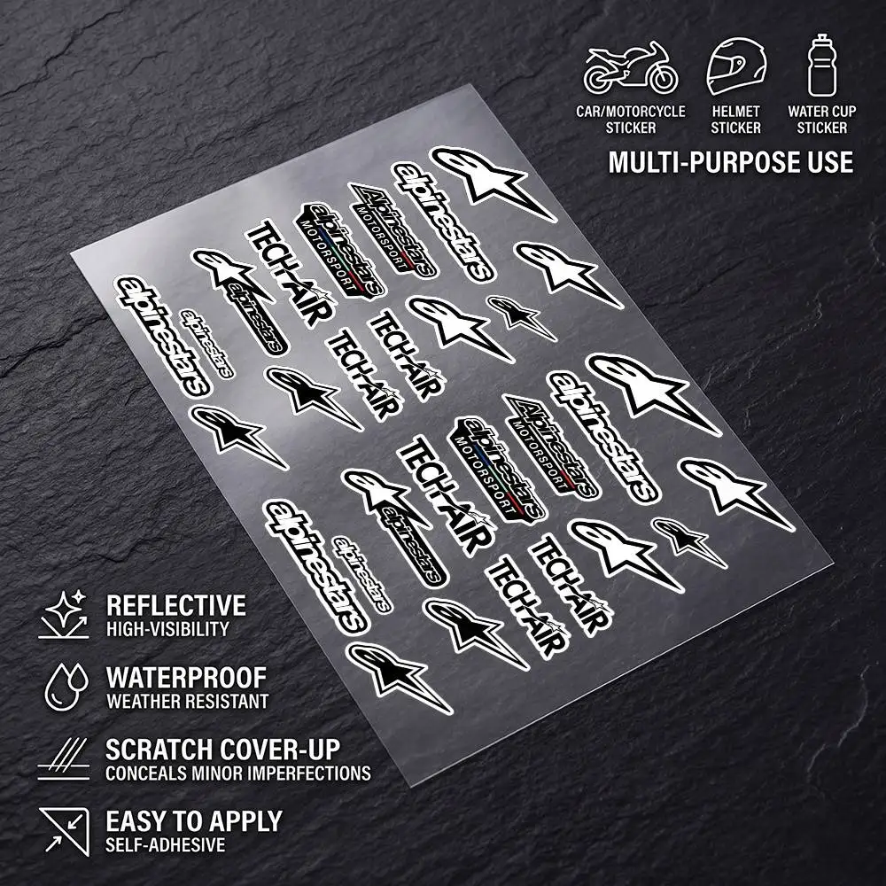 A-aLpInE sTaRs-S High Visibility Reflective Waterproof Decal Scratch Hide Sticker Fit Car Motorcycle Helmet Refrigerator