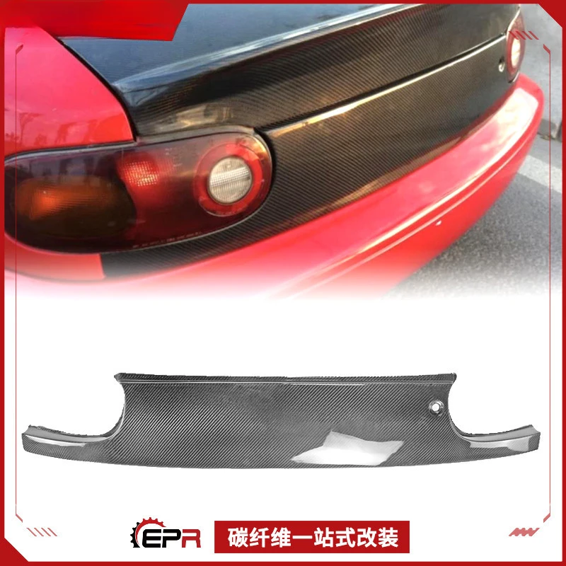 لمازدا مياتا MX5 NA ألياف الكربون المصد الخلفي الذيل غطاء خفيف + إطار لوحة ترخيص الجذع #1