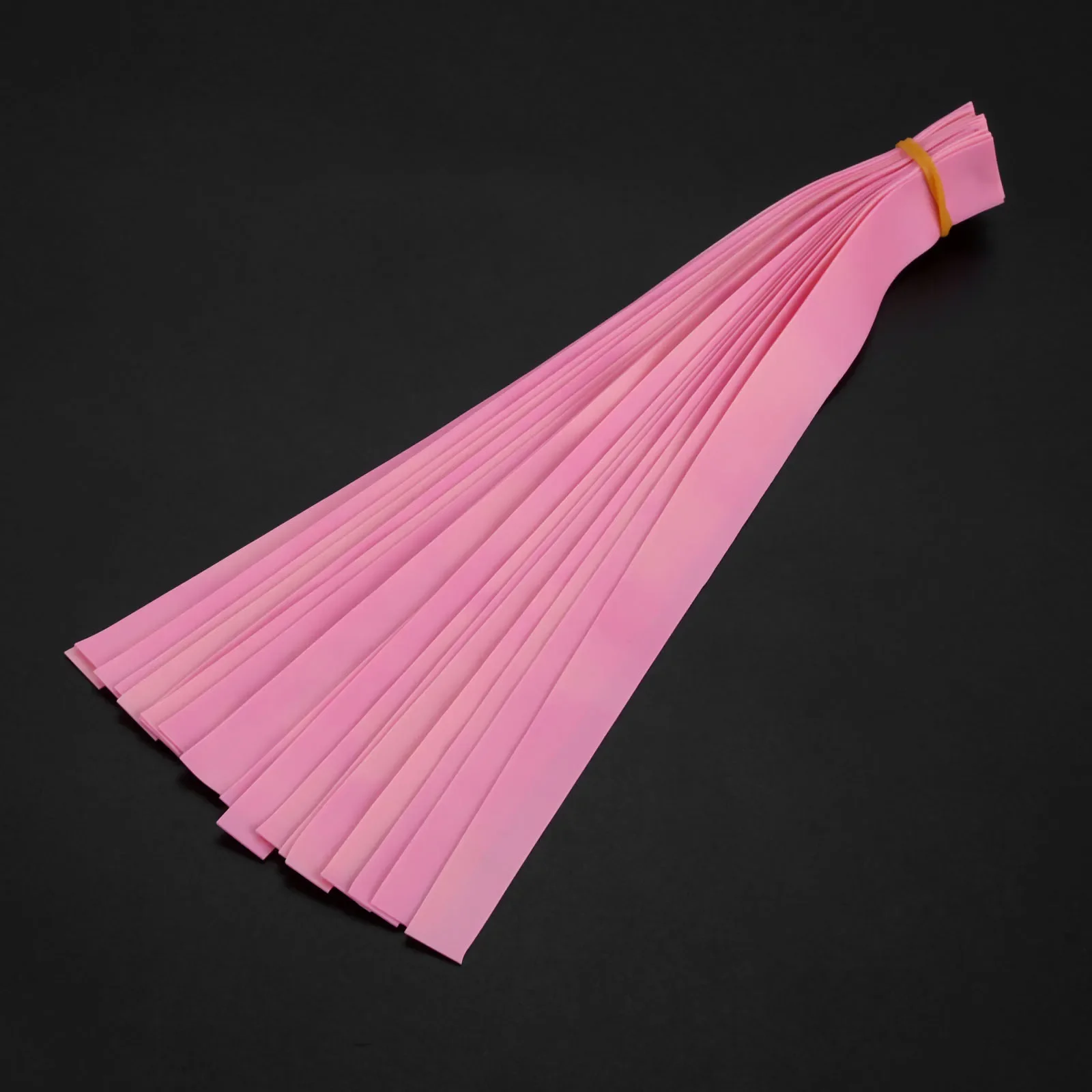 20pcs 0.55mm Thick Natural Latex Slingshots Flat Rubber Bands Strong Elastic Rubber Band Hunting Catapult 20mm/12mm Width Pink