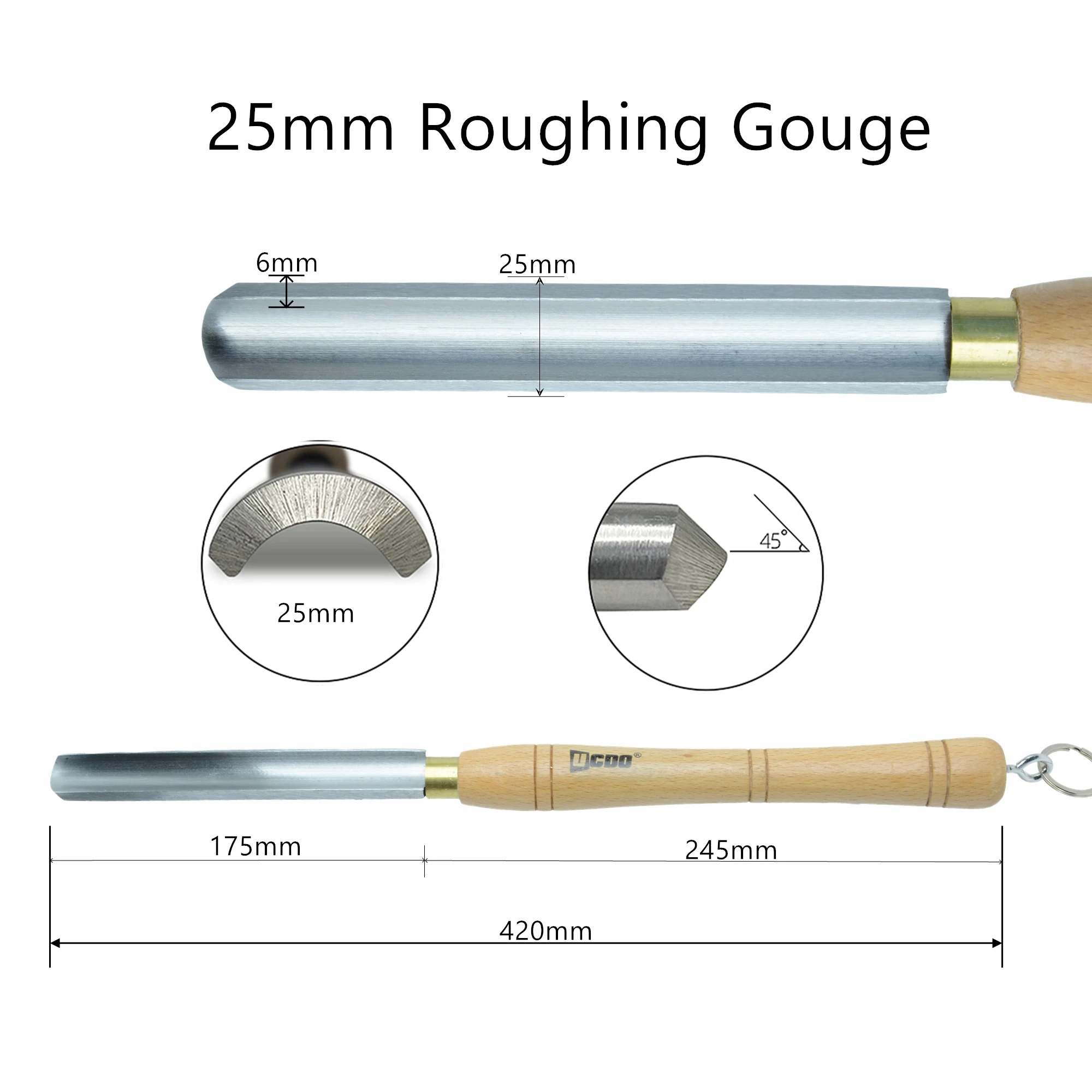 Imagem -03 - Ucdo-hss Woodtourning Tools Grupo Spindle Roughing Bowl Gouge Tool Raspador Skew Chisel para Carpintaria Torno Pcs