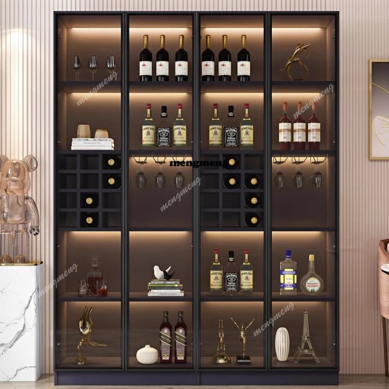 

Витрина со стеклянной дверцей, витрина для гостиной, винный шкаф пристенный, в стиле лёгкой роскоши, современный шкаф для хранения.
