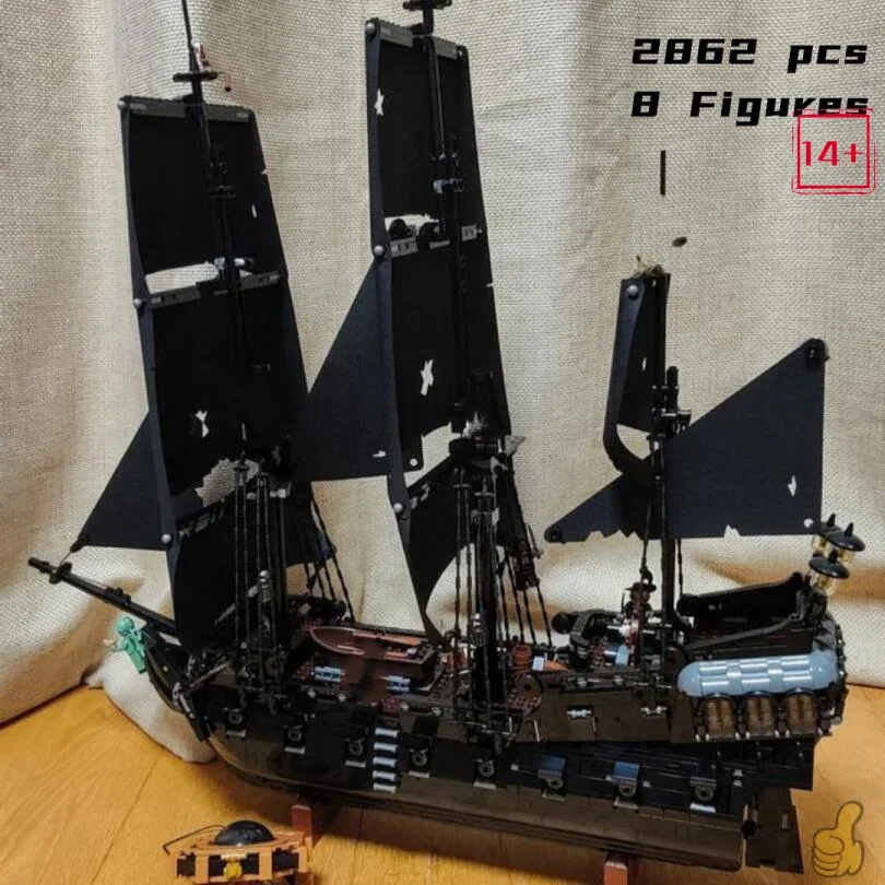 Black Pearl Piratenschiff 40365 Fluch der Karibik Kapitän Jack Sparrow Kleinteilige Bausteine für Erwachsene Sammler – Detail 2