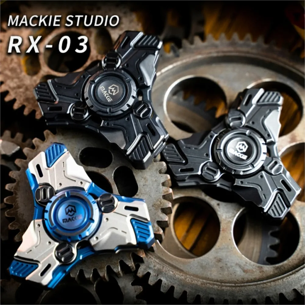 Mackie RX-03 fidget spinner três folhas spinner brinquedos para adultos brinquedos de ansiedade giroscópio de aço inoxidável alívio do estresse brinquedo