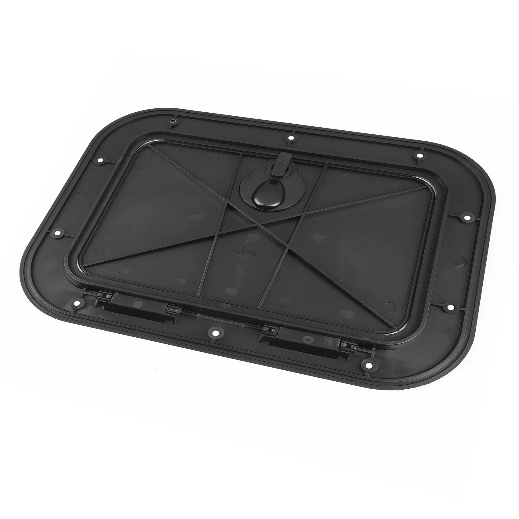 M93K-2X Marine Deck Plate Access Cover Pull Out Inspection Hatch With Latch, 14.96 X 11.02 Inch / 380 X 280Mm -Black