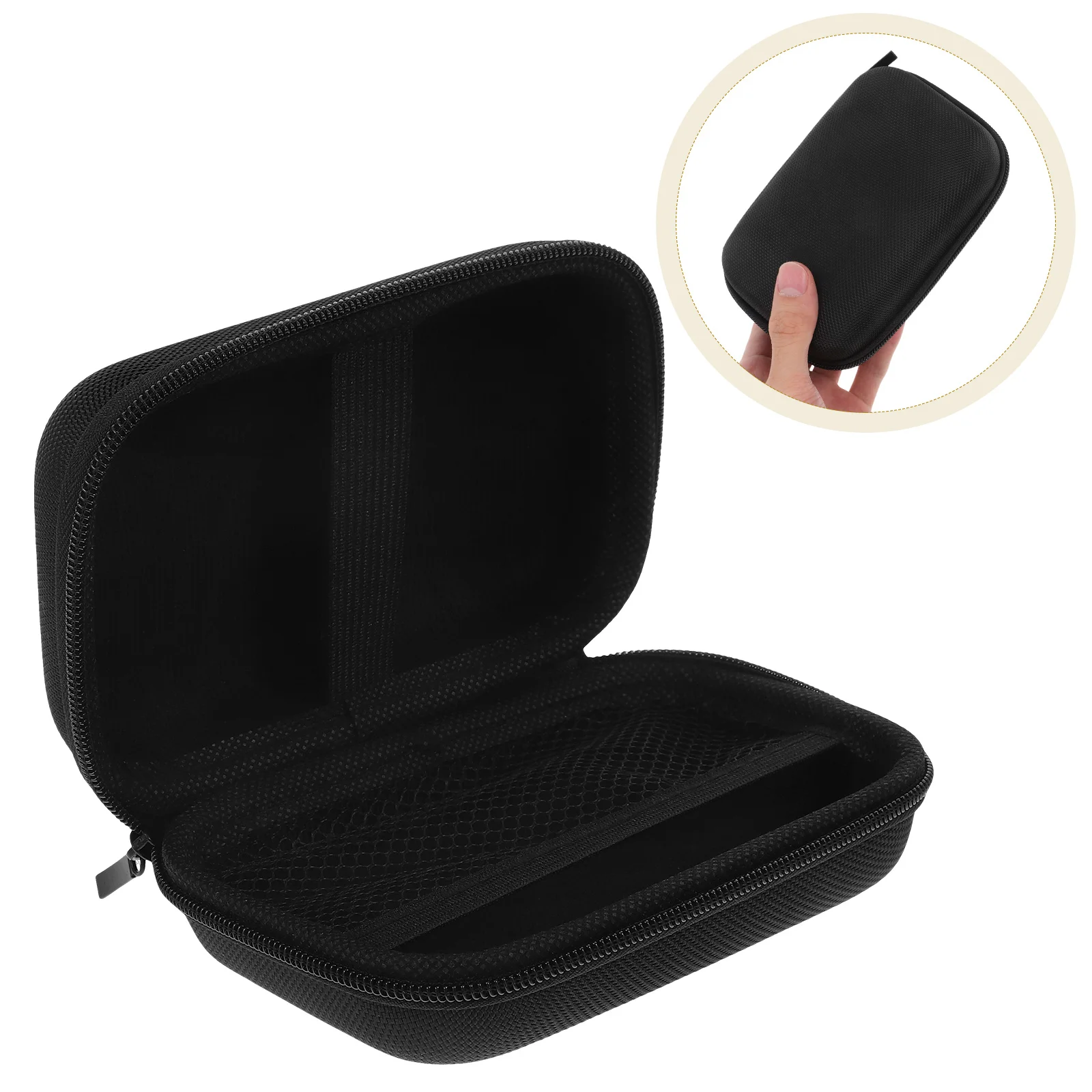 

Multifunctional Printer Storage Bag Mini Printer Power Bank Hard Eva Case Compact Tech Organizer Travel Electronics Pouch Black