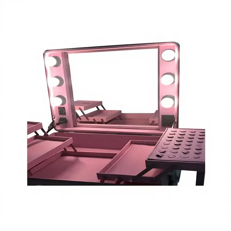 21 Inch Rolling Makeup Trolley Case Large Capacity Cosmetic Bag With Wheels For Women Beauty Nail Art Storage Suitcase