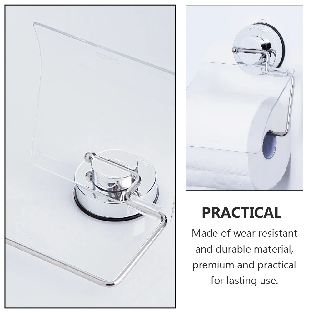 

1pc Suction Cup Tissue Box Stainless Waterproof Paper Holder For Bathroom Kitchen Roll Storage Rack Napkin Shelf Durable Tissue