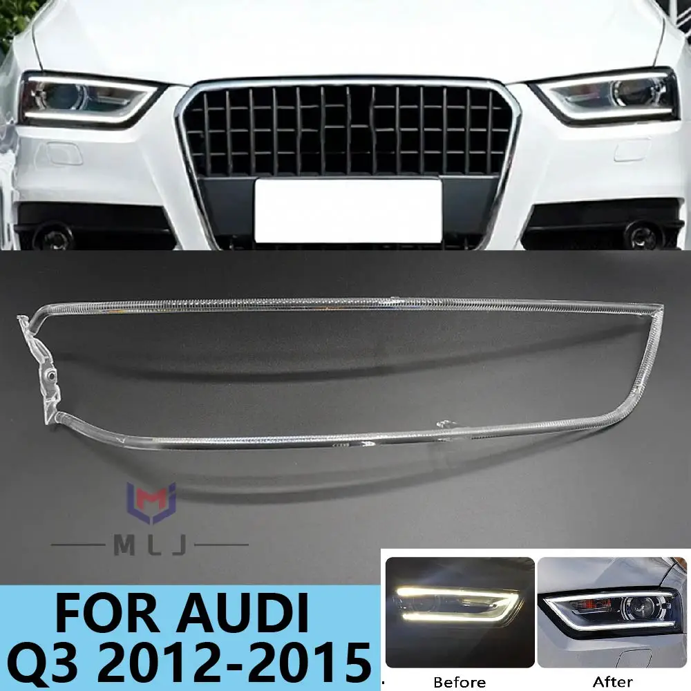 

For Audi Q3 2012 2013 2014 2015 Headlight DRL Tube Acrylic tube Light Guide Strip DRL Strip Daytime Running Light Angel Eyes