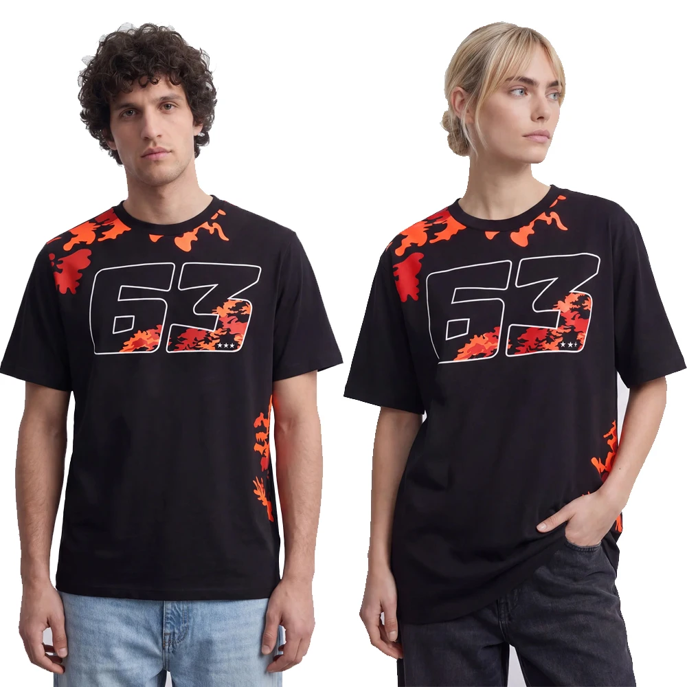 Camiseta Bagnaia 63 Moto Racing Team Italy Rider para hombre, camisetas informales de manga corta con estampado de dibujos animados para fanáticos de la motocicleta