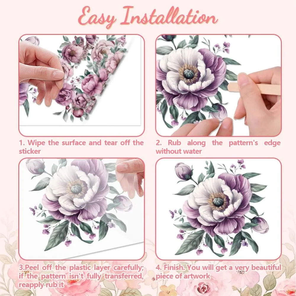 Rub on Transfer Sticker for Furniture Crafts Decor 6