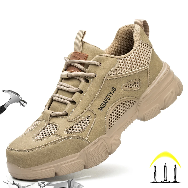 Unisex Mesh Steel Toe Cap Summer Safety Shoes For Men Light Breathable Sneaker Comfortable Indestructible Hombre Work Sneakers 6 Unisex Mesh Steel Toe Cap Summer Safety Shoes For Men Light Breathable Sneaker Comfortable Indestructible Hombre Work Sneakers 6
