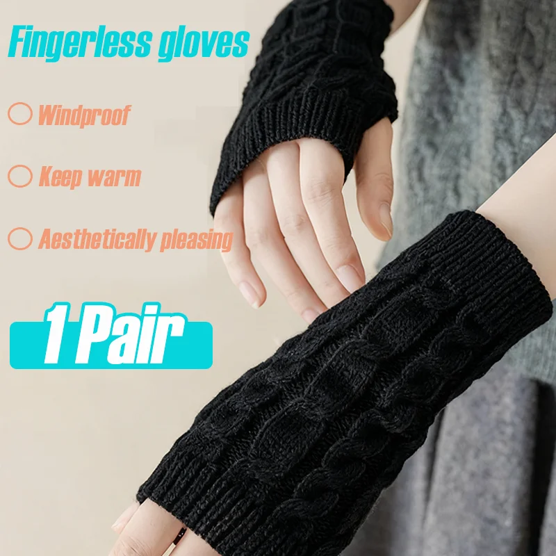 

Long Fingerless Motorcycle Gloves Good-looking Keep Warm Soft Outdoor Mitten Winter Arm Warmer Knitted Gloves Moto Accessories