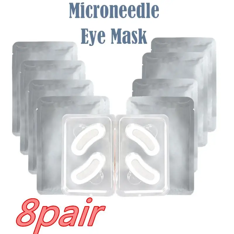 8pair Micro-needle Eye Patches Anti-Puffiness Hyaluronic Acid Under Eye Skin Firming Paste Remove Dark Circle 2200 Needle