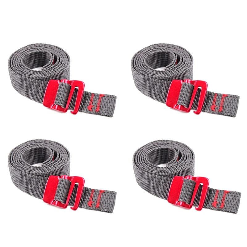 4PCS Hiking Climbing Tension Belts Buckle Tie-Down 1.5M Belt Cargo Straps Cord Tape Nylon Rope With Quick Release Hook