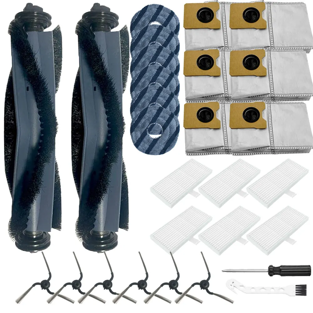 Replacement Accessory Kit for Eufy For Omni C10 28 pcs Includes Main Brushes Side Brushes Dust Bags Filters Cleaning Tools