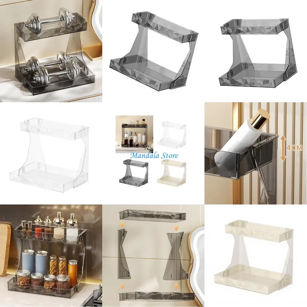 

U2JC Multipurpose Plastic Cosmetic Shelf Modular Design For Bathroom Vanity Office Supplies