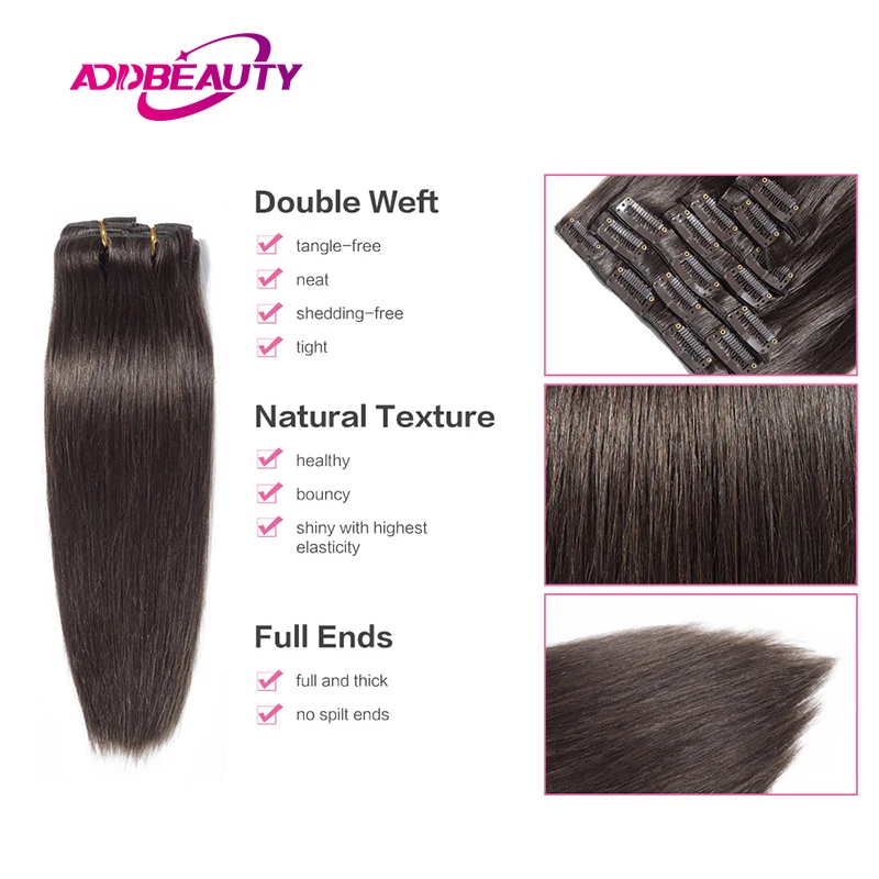 Straight Clip In Hair Extension Human Hair 70g/Set Straight Clip In Extension Full Head Brazilian Clip Hair Extension for Women