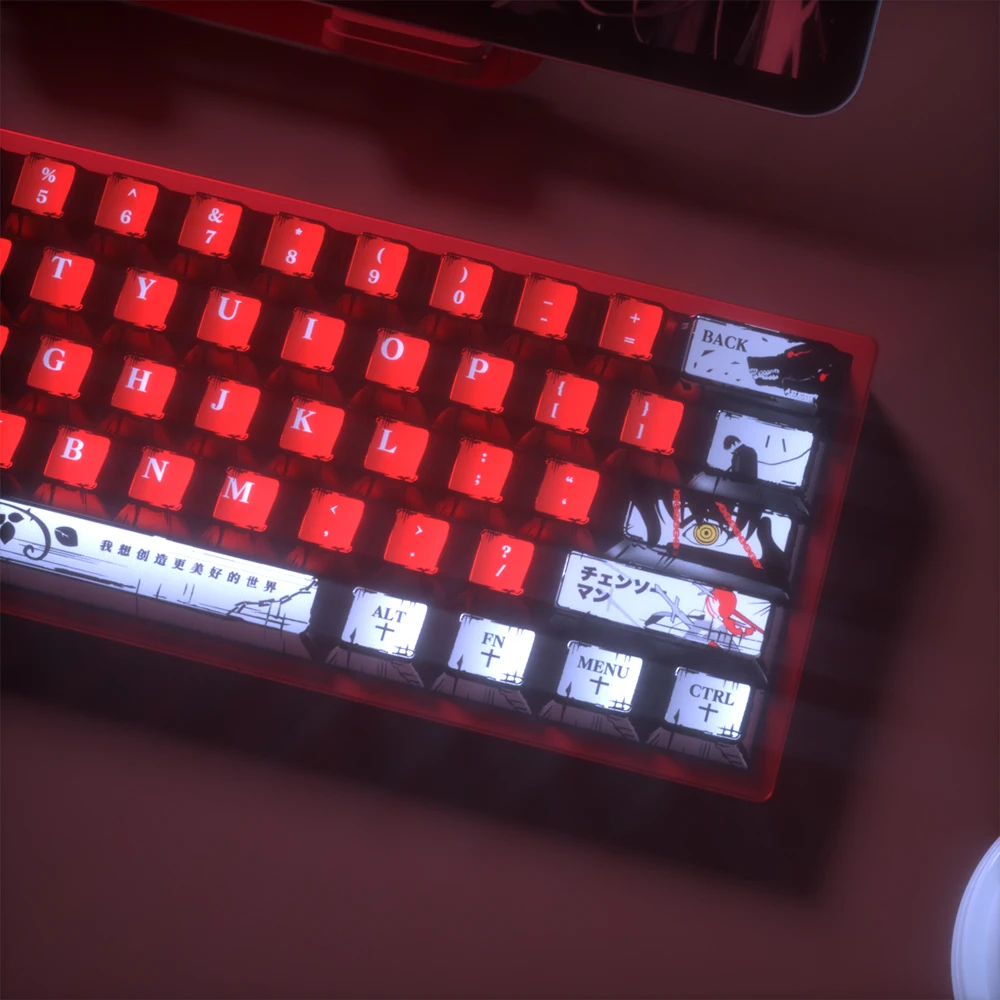126 Keys Pearlescent Metallic Paint Keycaps Chainsaw Man Keycaps Makima Anime Keycap PBT Keycap Chreey Dye-sub for  MX Switch