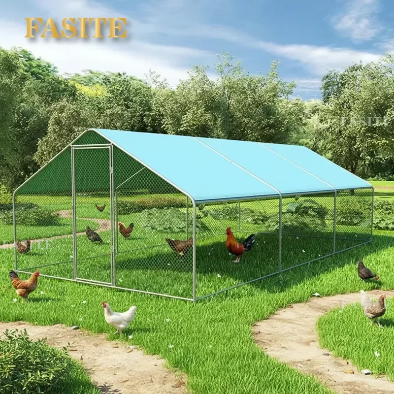For Large Mobile Waterproof Outdoor Chicken Coop with Plastic Tray Modern Poultry House Hen Cage Farm Animal Shelter Easy