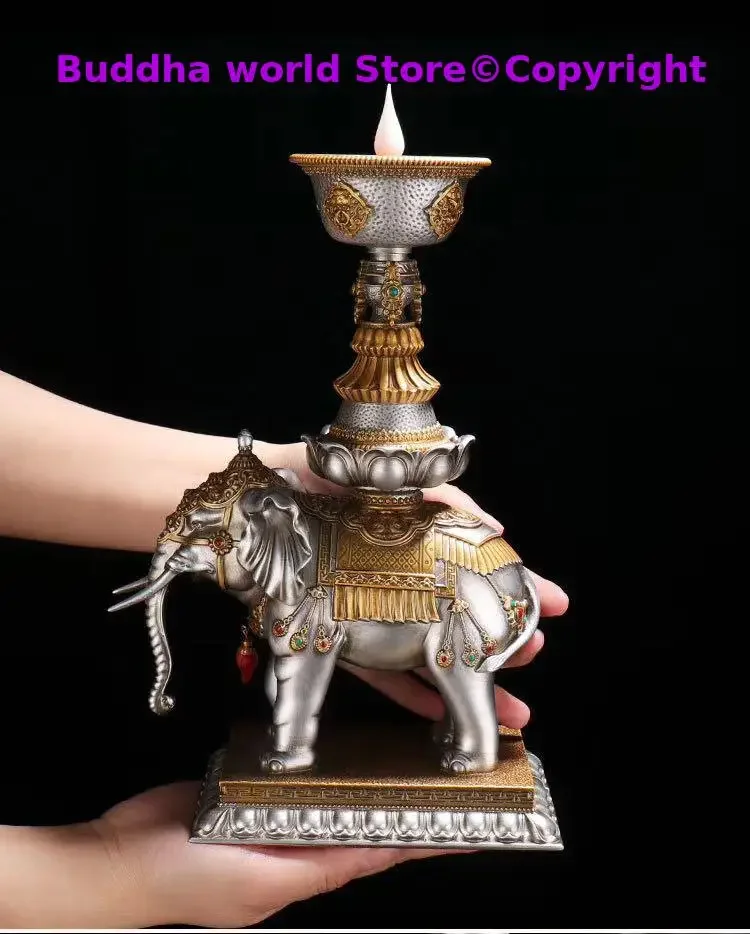 زوج 2 قطعة حماية المنزل مزار المذبح البوذية محظوظ الميمون الله الفيل العبادة ضوء العرض توصيل في تمثال