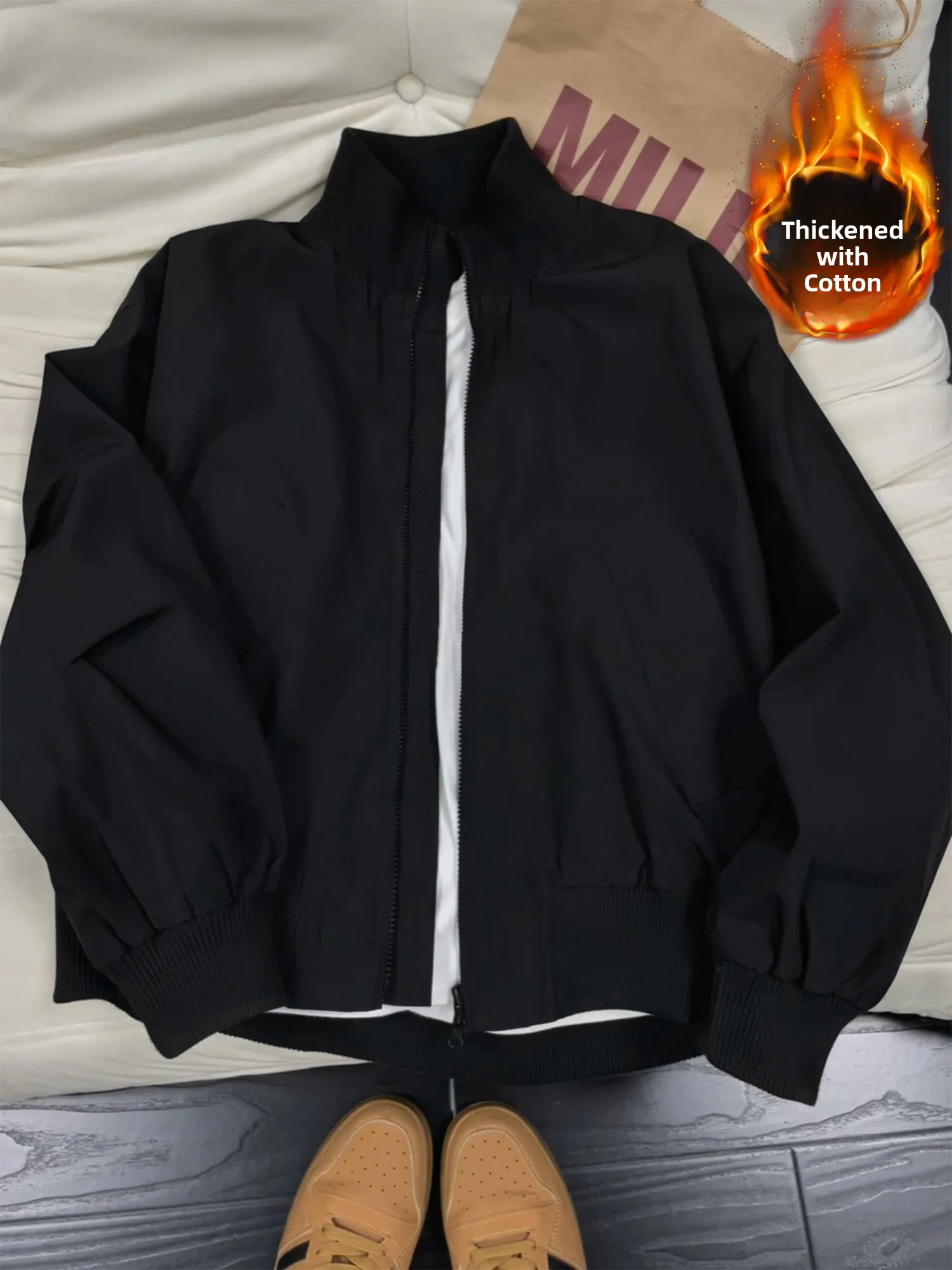 

Мужское зимнее американское бейсбольное пальто с воротником-стойкой Flight Jaet с хлопковой подкладкой Thi, теплое хлопковое пальто