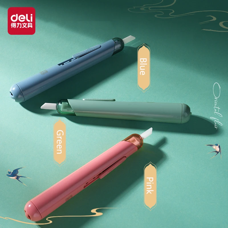 Deli Pen Shaped Box Cutter Practical Tool,Ceramic Blade Adjustable Length Anti cutting Injury ,For Cutting Paper Unboxing knife