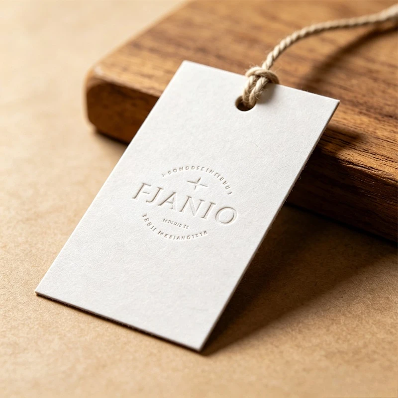 

Custom Eco-friendly Luxury Embossed Logo Paper Tag Set, Special Texture Custom Personalized Labels for Garment, Bags, Shoes