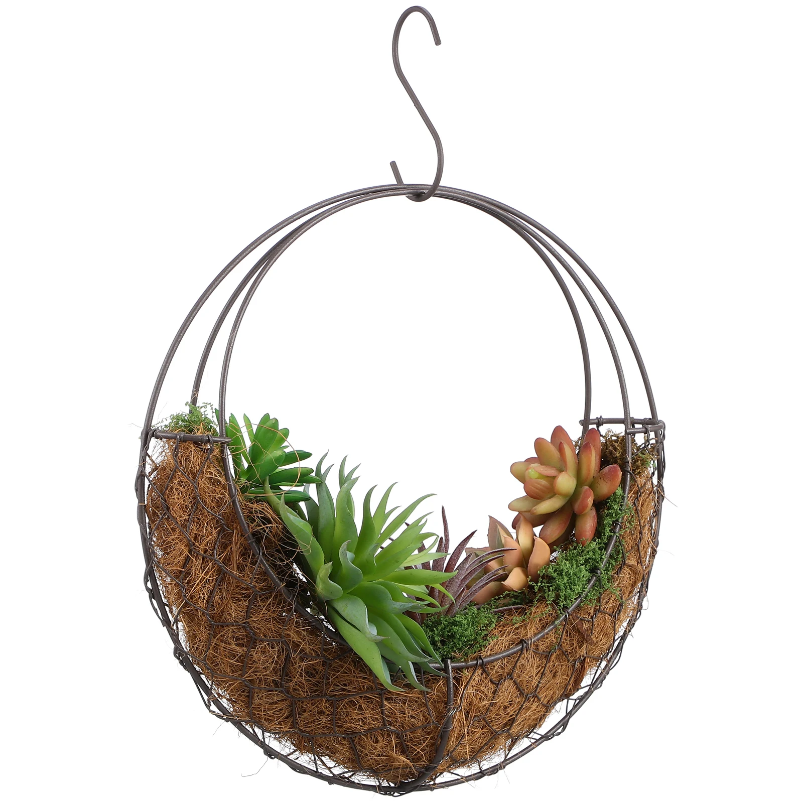 

Moon Shape Metal S Shape Hanging Basket Frame Iron Wire Wreath Succulent Pot Succulent Pot Hanging Basket 11\