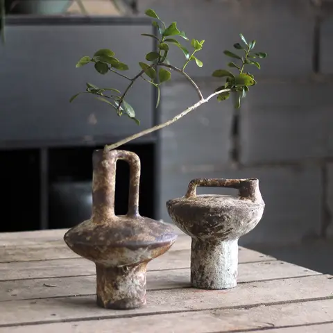 Ceramic Vase Retro Nostalgic Rough Clay Pottery Vases Vintage Handmade Style Home Decoration Dried Flowers